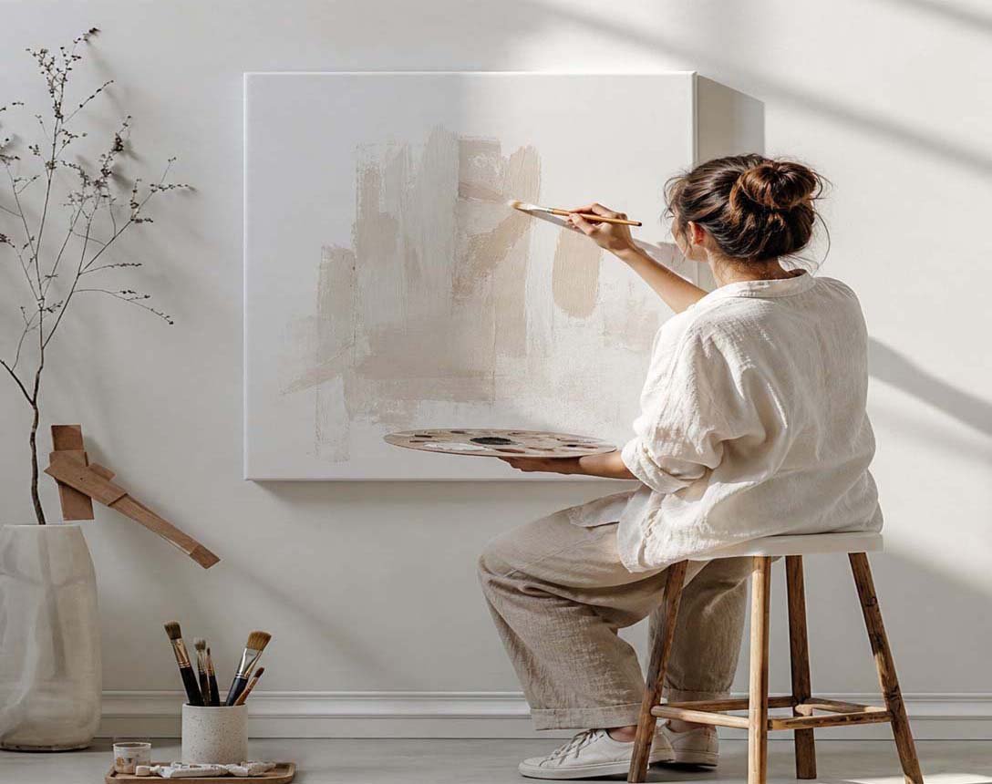 Professional stretched canvas framing service in Dubai UAE by Infinity Art & Frames