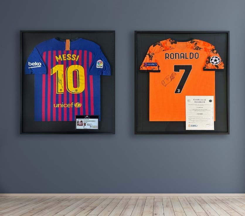 Custom t-shirt memorabilia framing service in Dubai UAE