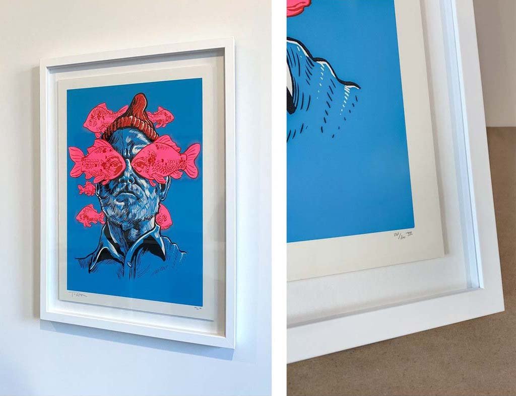 Floating box frame for artwork display in Dubai UAE
