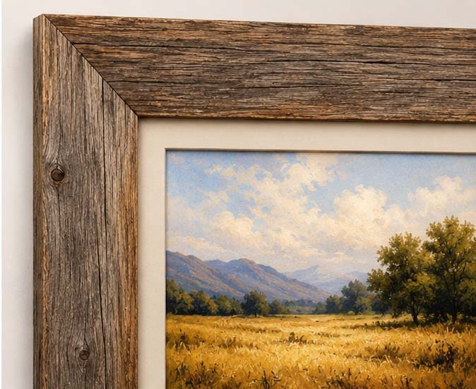 Rustic Barnwood Picture Frame for Canvas Art